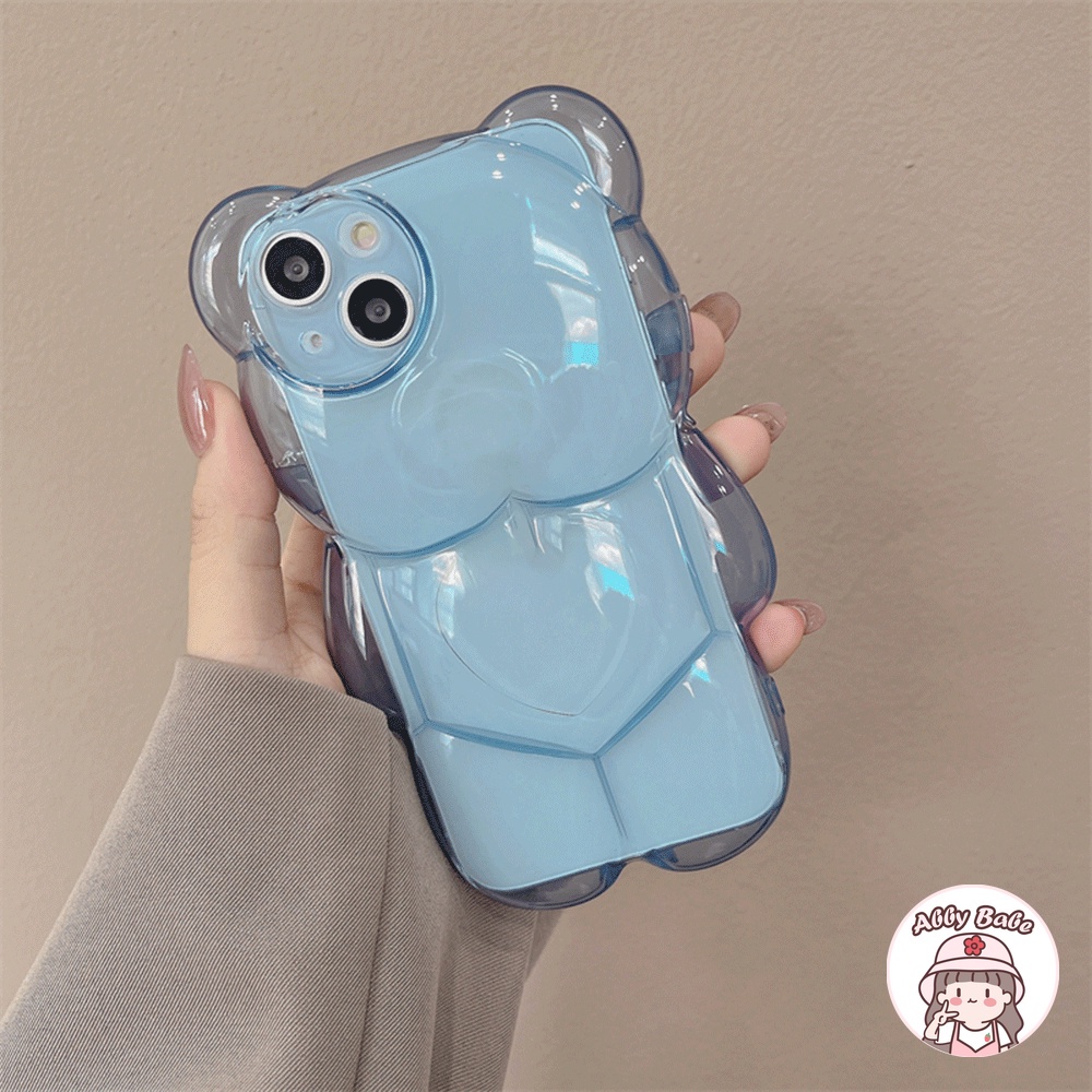 Ốp Điện Thoại TPU Dẻo Trong Suốt Hình Gấu 3D Chống Mồ Hôi Cho Iphone 11 7Plus 13 12 11 Pro Max X XS 12 13 XR