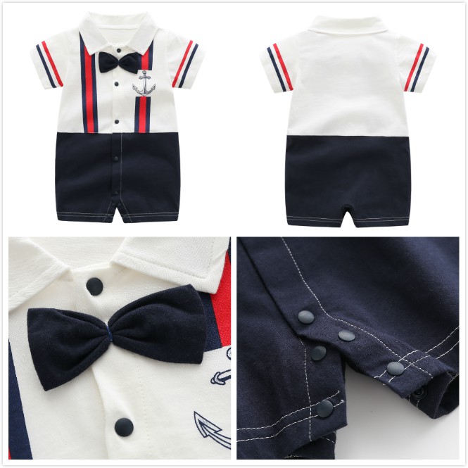 Áo Liền Quần LUCKYCANDY Đáng Yêu Có Nơ Cho Bé