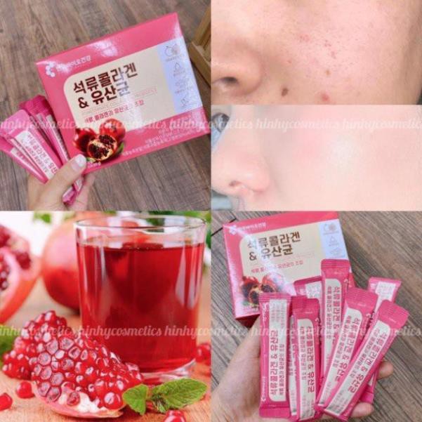 Bột Collagen Uống Lựu Đỏ Korea Bio Cell Hàn Quốc Chính Hãng 30 Gói Vitamin C (+Vit C)