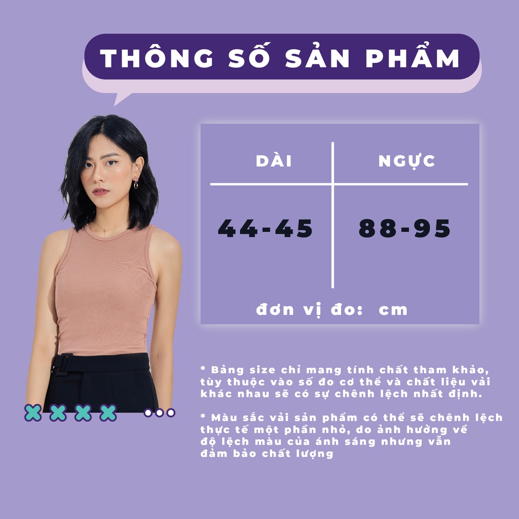 Áo croptop nữ Choobe sát nách ba lỗ thun không tay kiểu ôm body tank top vải cotton co giãn tốt A17