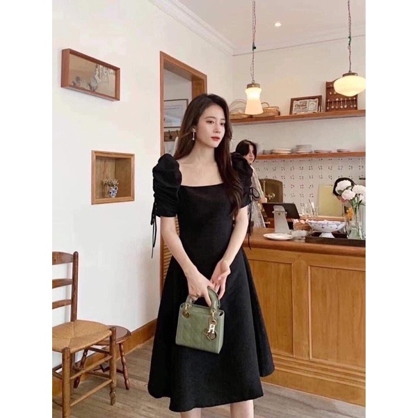 Đầm tay phồng maxi cổ vuông big size dành cho khách ngoại cỡ từ 60-90 ký