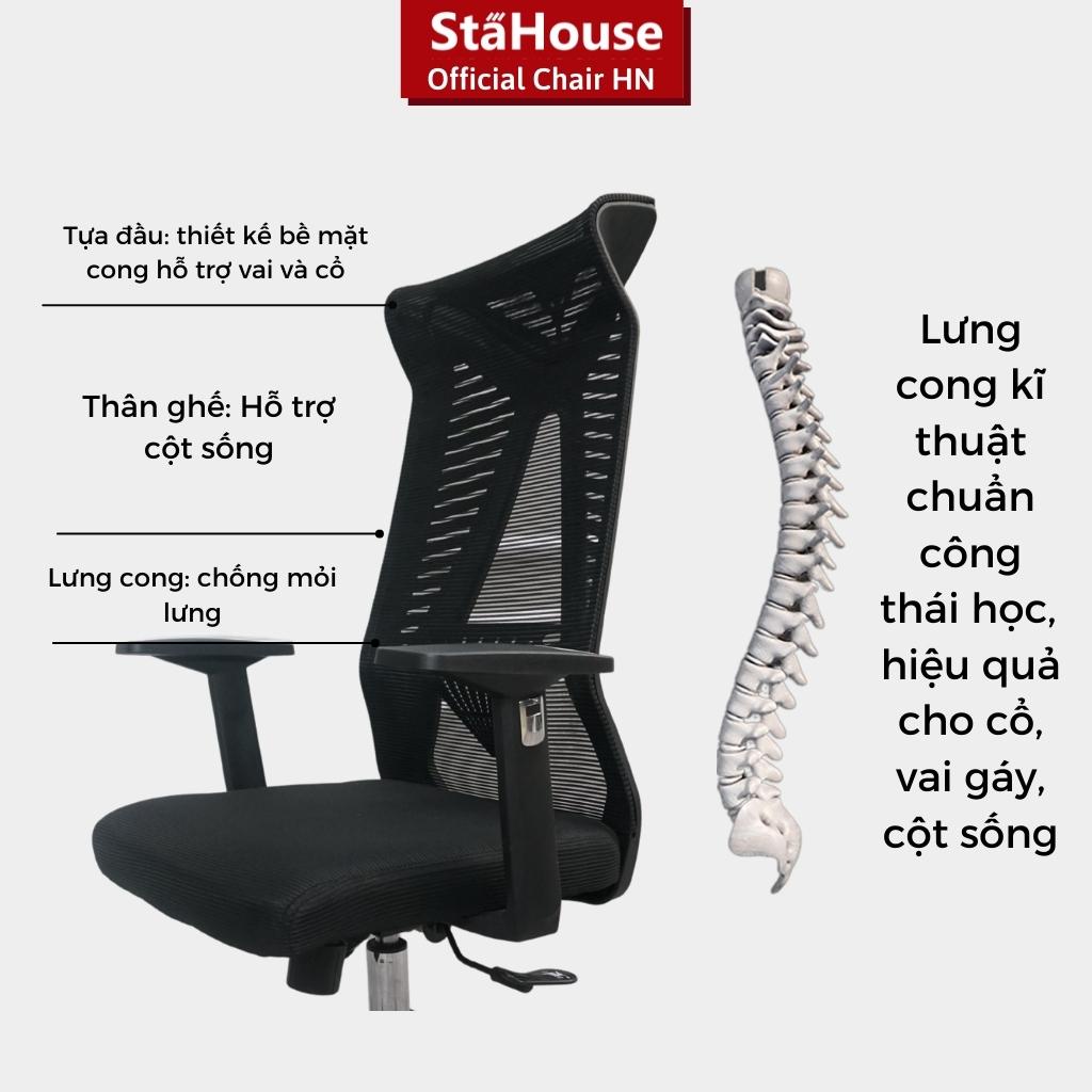 Ghế Công Thái Học ERGONOMIC Văn Phòng Làm Việc Ngả Lưng Thư Giãn - SE608 Stahouse Official Chair HN