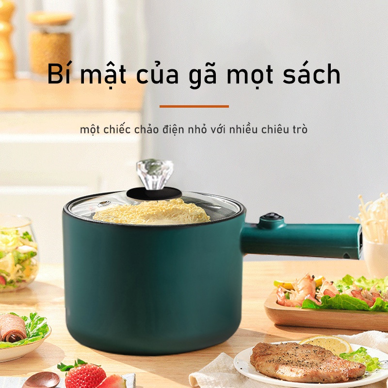 Nồi điện đa năng mini ca nấu mì- Công dụng Chiên, Xào, Nấu, nồi có lớp chống dính cao cấp - Hạn bảo hành 3 tháng