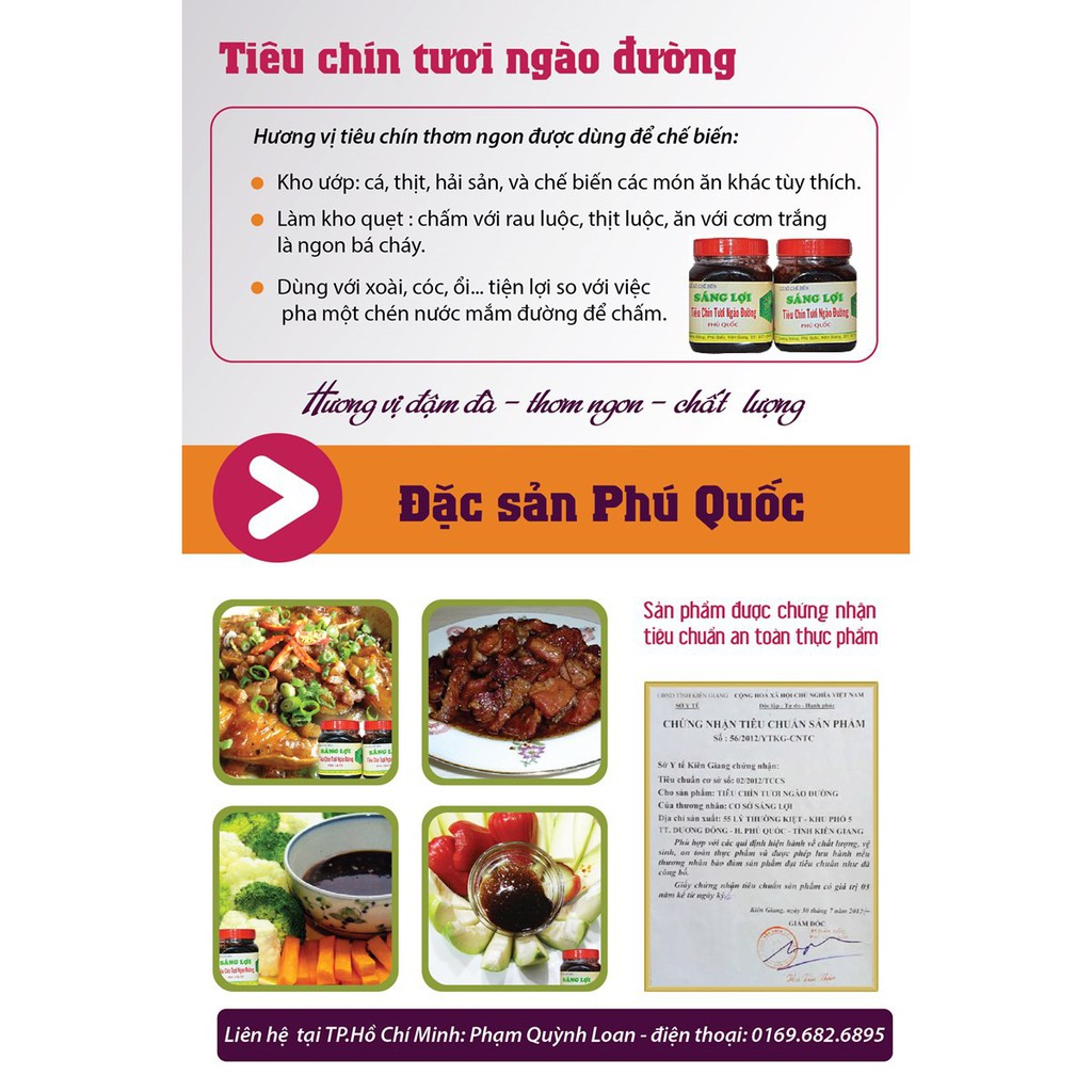 Tiêu chín tươi ngào đường - Đặc sản Phú Quốc - Chứng nhận AN TOÀN THỰC PHẨM