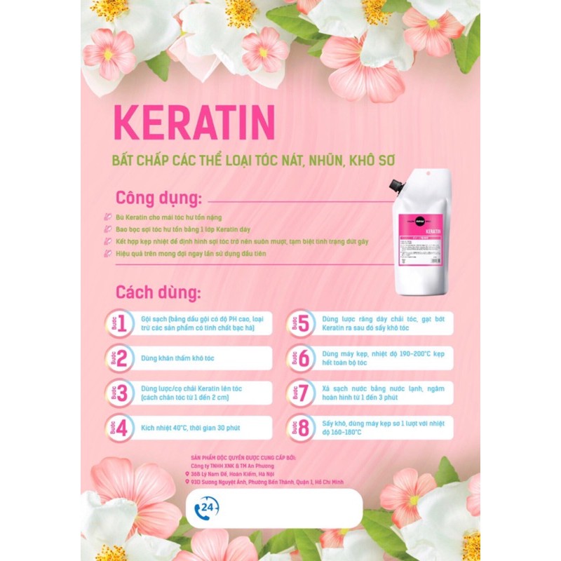 Phục hồi tóc hư tổn Phủ bọc Keratin Mmar 500ml