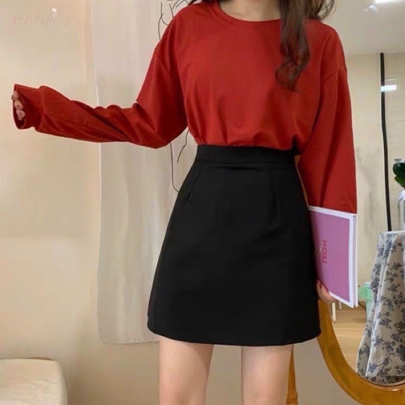Chân váy ngắn dáng A lưng cao có quần trong