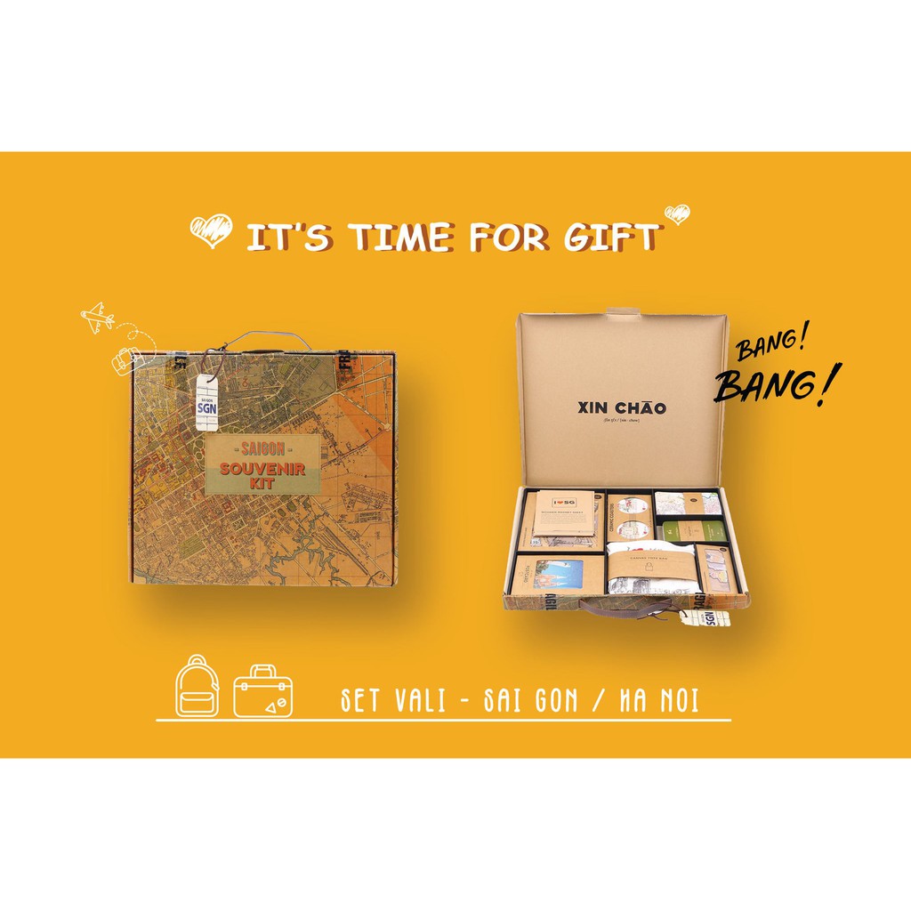 [Hộp Quà Tặng] Set Vali Sài Gòn/Hà Nội Souvenir Kit