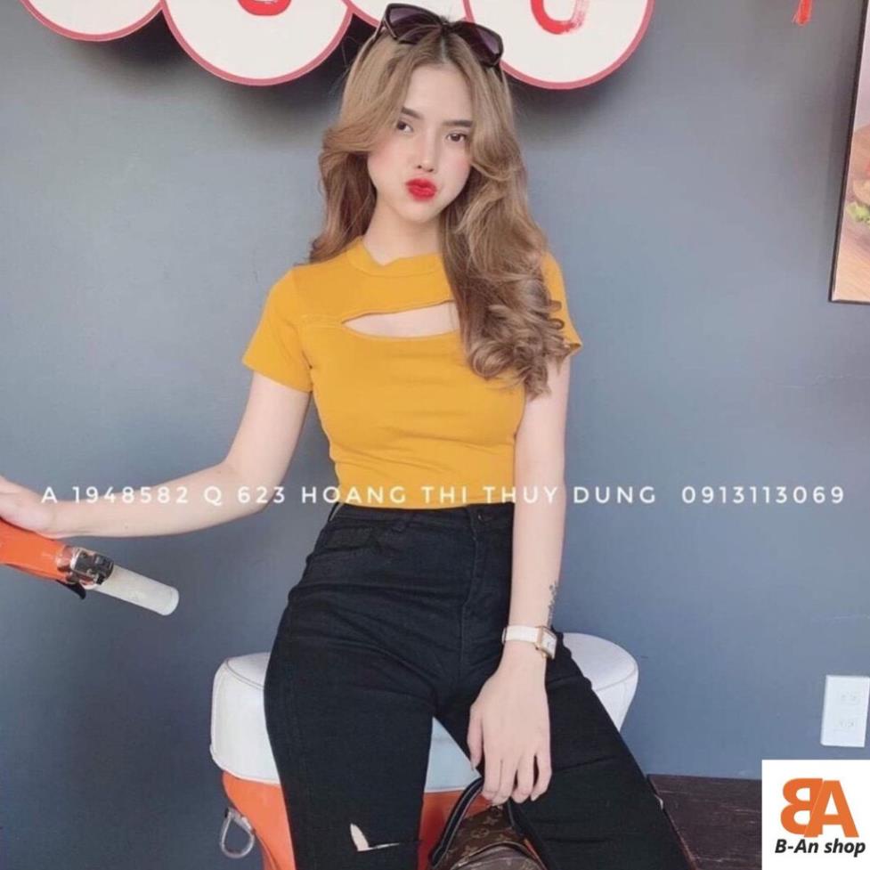 Áo croptop nữ thun Borip kiểu khoét ngực (Video) [Hàng Đẹp] | BigBuy360 - bigbuy360.vn