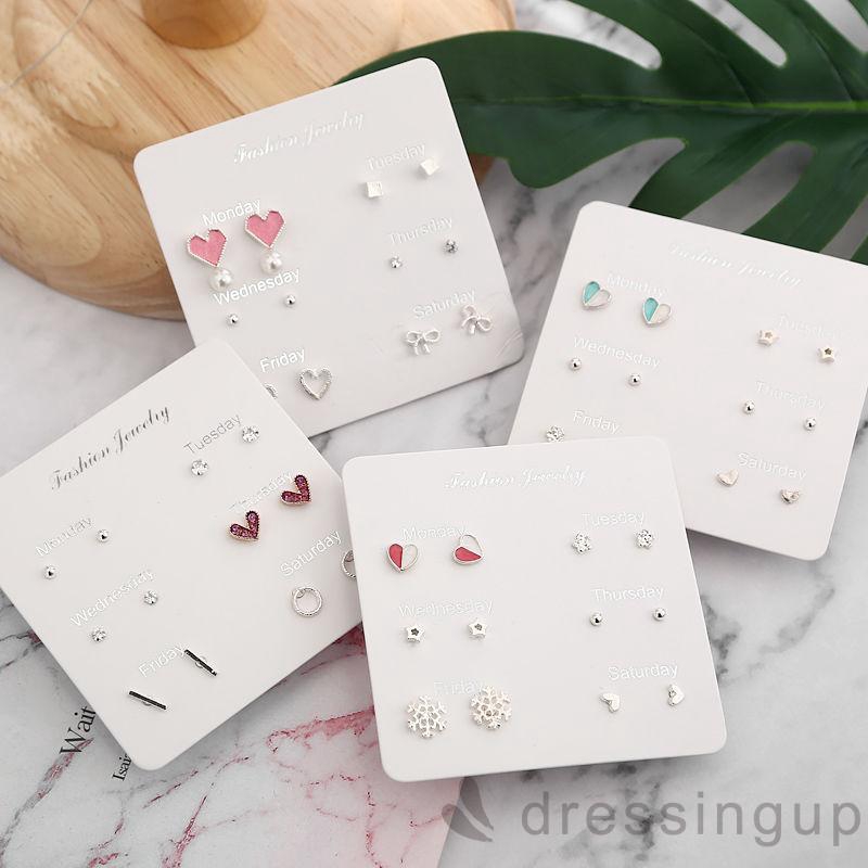DRESSINGUP-Khuyên tai thời trang nữ đính đá kiểu dáng thanh lịch