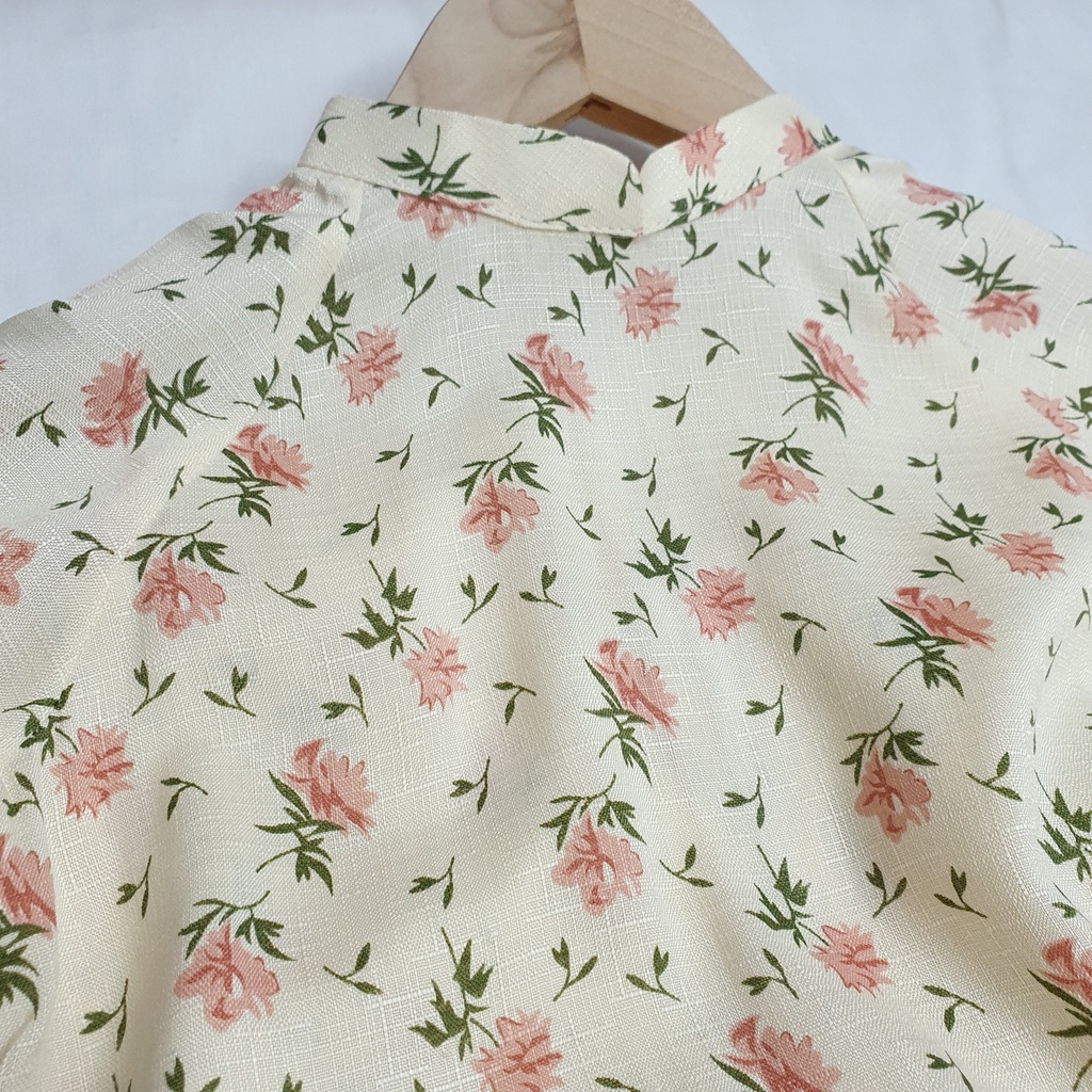 Set Áo Dài Hoa Nhí Cho Bé Gái Và Mẹ Hạ Vy Hoa Hồng Mon