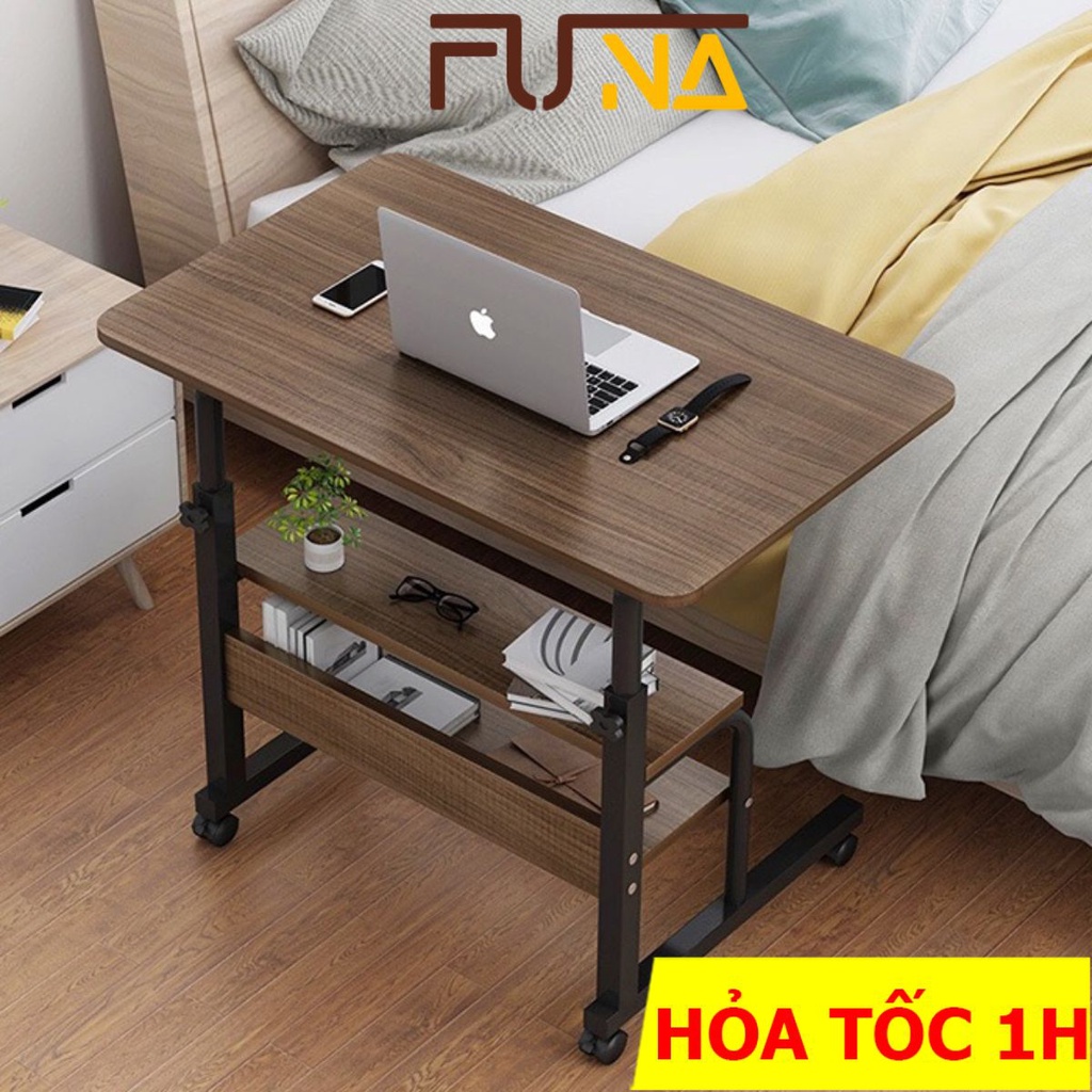 Bàn làm việc đa năng FUNA BDN05 phiên bản nâng cấp kệ 2 tầng thiết kế thời trang,nâng hạ chiều cao,chân bánh di chuyển