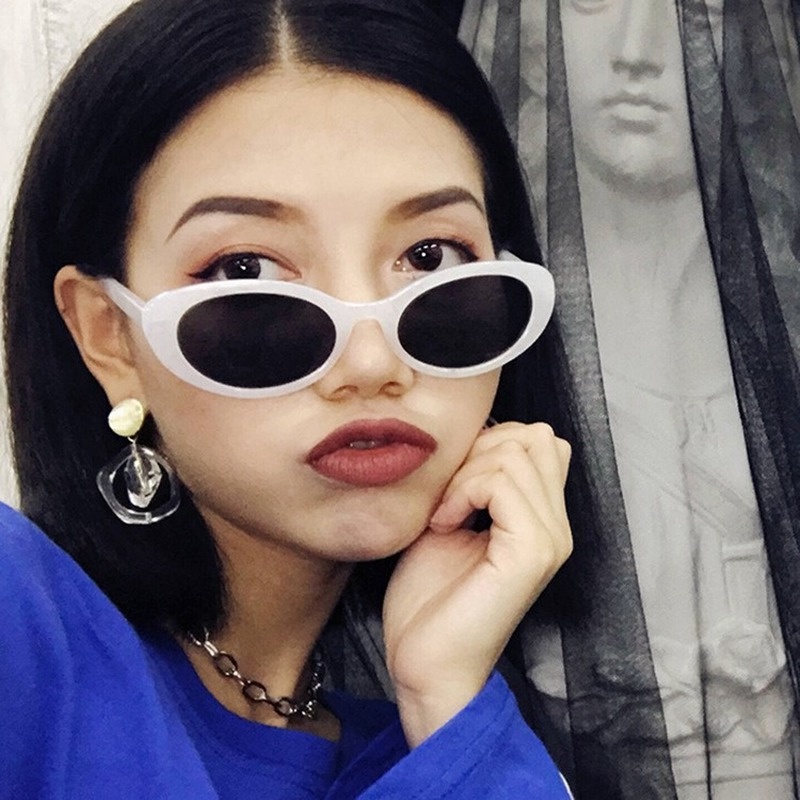 Kính Mát Gọng Oval Gọng Kim Loại Phong Cách Retro Thời Trang Cho Nữ