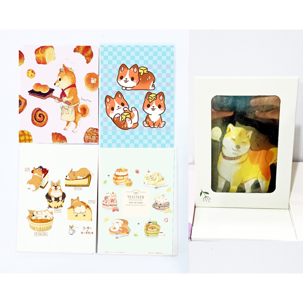 Gương gập mini chó shiba GGN15 gương dễ thương size nhỏ gương giấy hoạt hình cute dễ thương