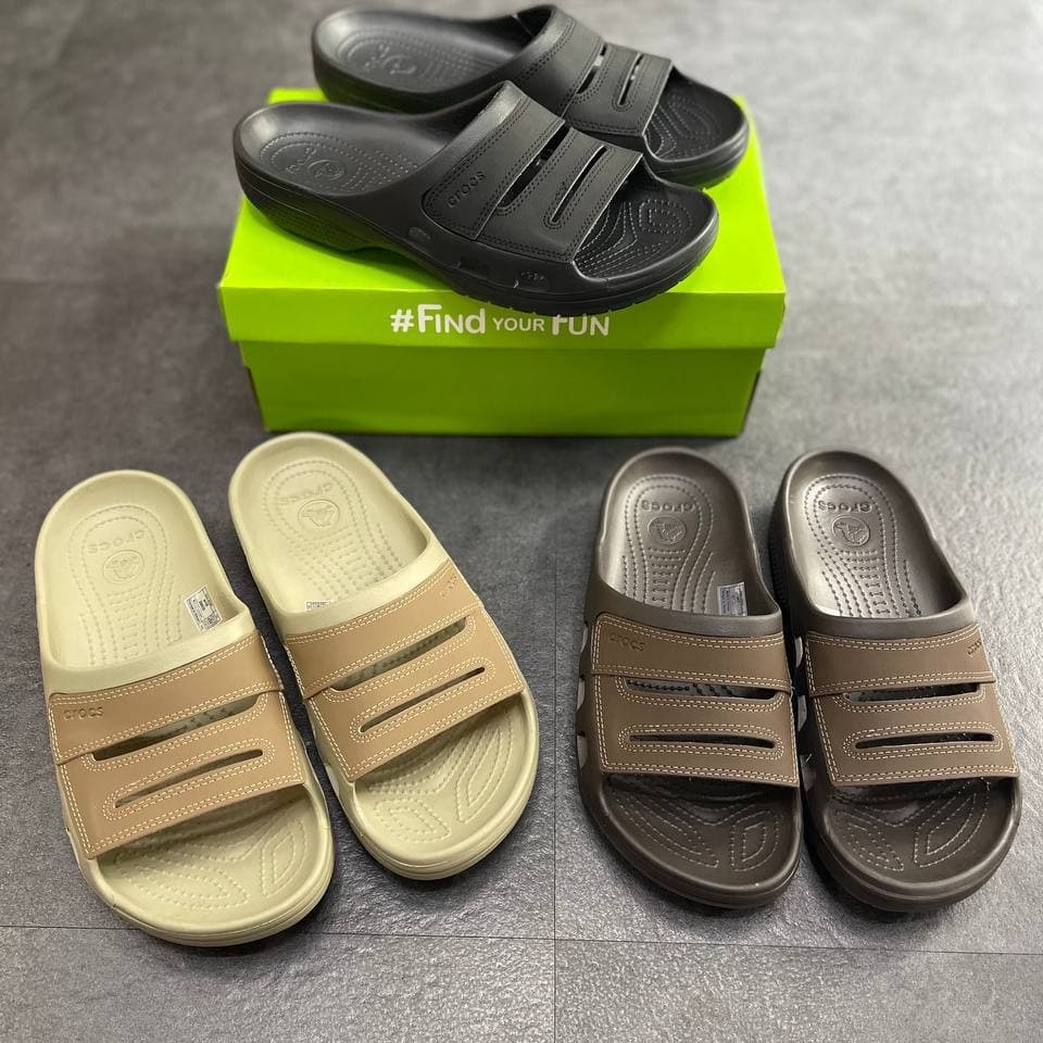 Crocs - Dép Quai Ngang Yukon Mesa 2 Slide, size 39-44, nhựa đúc nguyên đôi phối da, mẫu mới 2022 - pb109