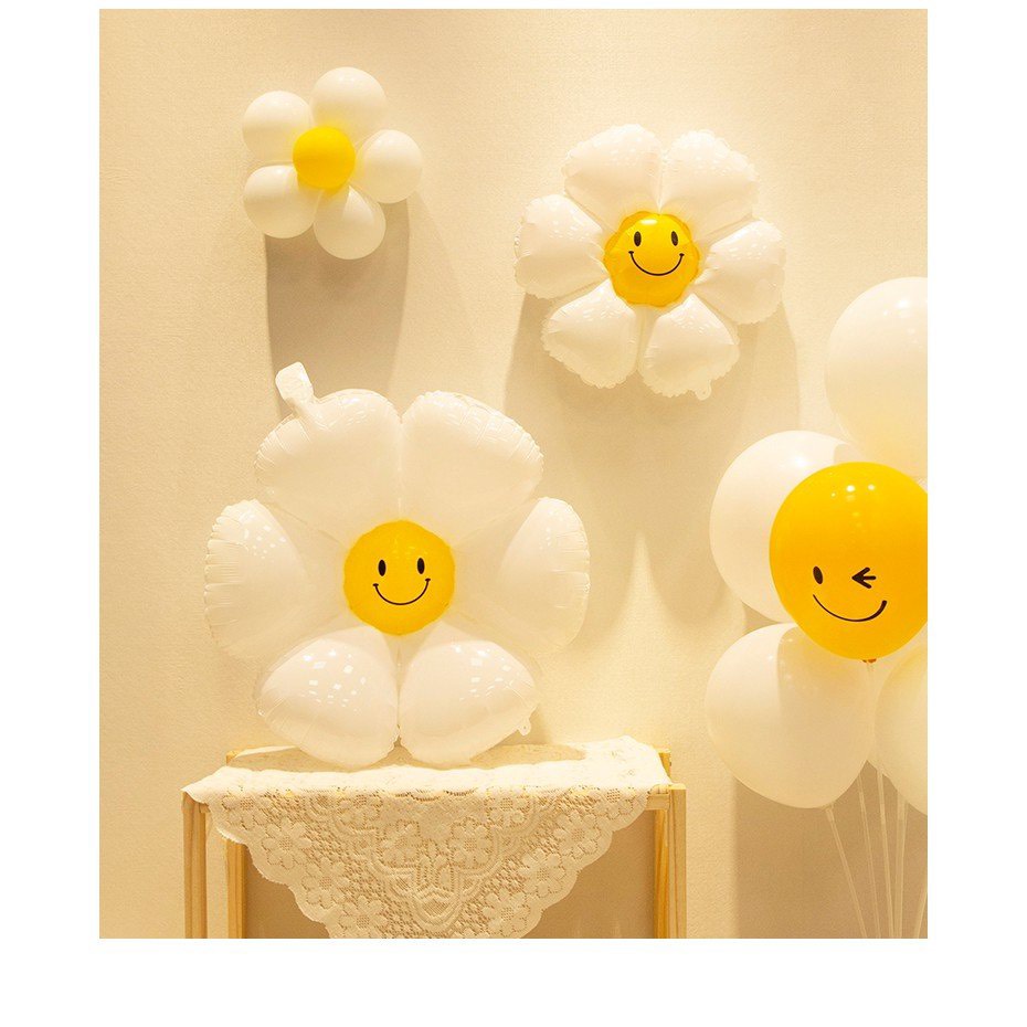 Bóng chữ Happy birthday màu trắng sữa trang trí sinh nhật thôi nôi cho bé trai bé gái người lớn đẹp