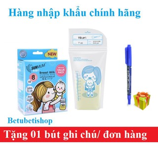 Túi trữ sữa - Hộp 50 Túi trữ sữa Sunmum Thái Lan Mẫu mới