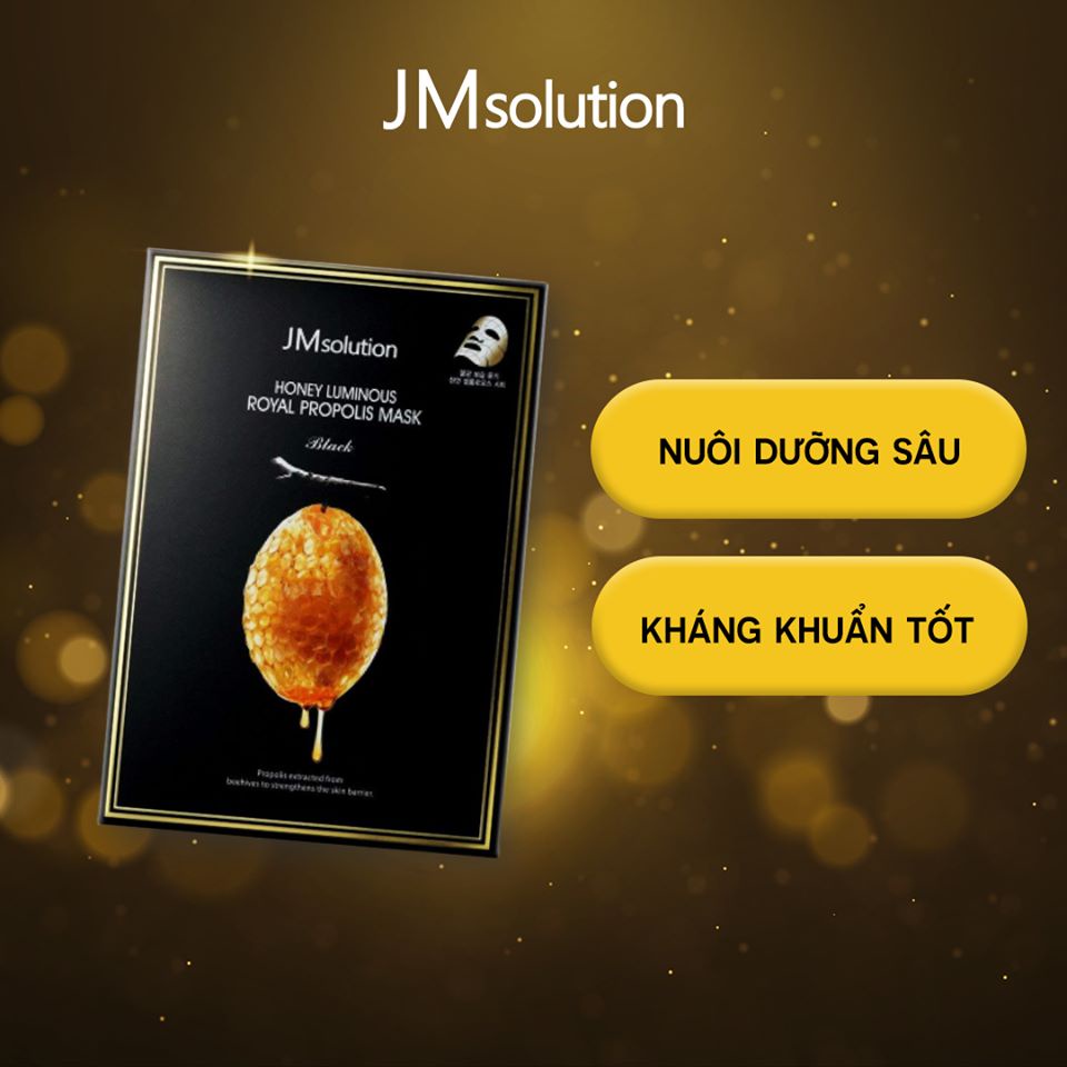 Combo 5 Mặt Nạ giấy sáp ong Jm Solution Honey Luminous Royal Propolis Mask (Mật Ong) 30ml x 5