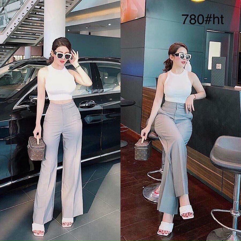 Quần tây nữ suông ống rộng, quần âu công sở, ống suông lưng cao 4 màu, dành cho tuổi teen và công sở