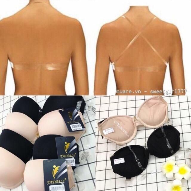 (Ảnh video thật ) áo cúp ngực dây trong suốt mix đầm hở lưng cổ khoét siêu gợi cảm