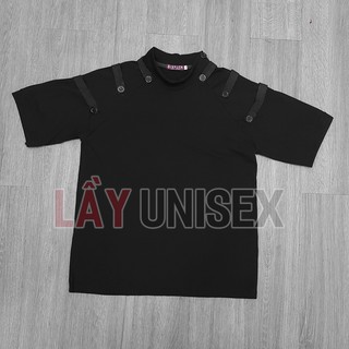 Áo thun unisex ulzzang phối nút cực chất