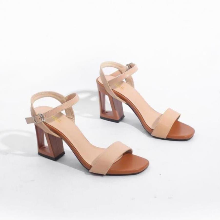 Giày Sandal Đế Vuông 7cm Gót Rỗng Quai Ngang Pixie X441 -cwj24 : 🌸 . ; #
