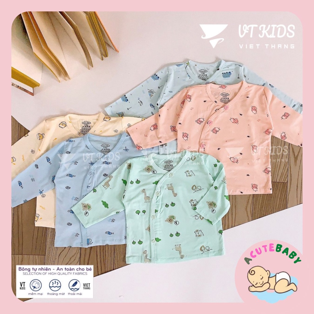 Áo sơ sinh dài tay thun lạnh màu mềm mát cho bé Acute Baby