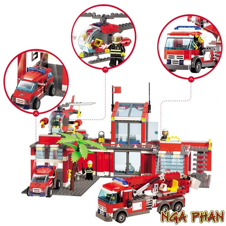 Sở Cứu Hỏa 774 Chi Tiết City Đồ Chơi Xếp Hình Lắp Ráp Kazi MOC DIY