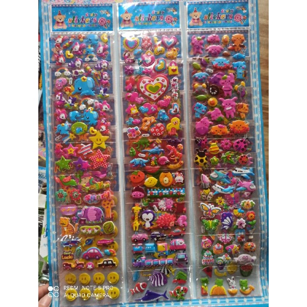 vỉ 18 tờ dán nổi 3D loại dày đẹp nhìu mẫu ngẫu nhiên