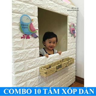 Combo 10 tấm xốp dán tường 3d/ xốp dán tường giả đá / kt 70x77cm