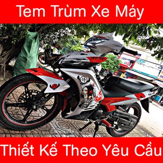 Tem Trùm Xe Exciter 135 Samurai Đỏ Trắng Siêu Đẹp