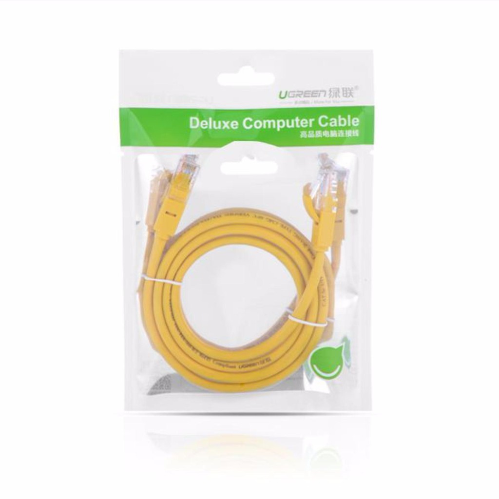 Cáp Mạng Đúc Sẵn 2 Đầu Cat 5(vàng) Dài 8M Ugreen 30641 - Hàng chính hãng