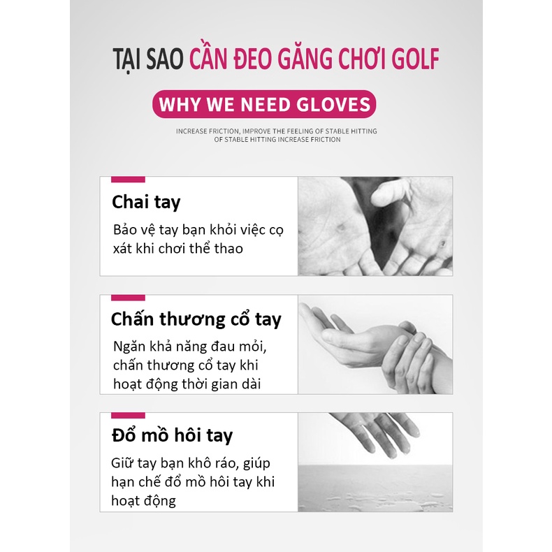 GĂNG TAY GOLF NỮ - PGM GOLF LADY GLOVES - ST007