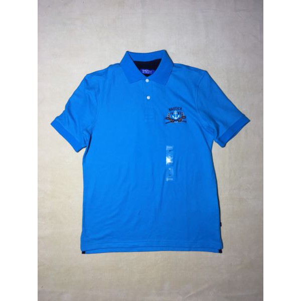 Áo thun polo nam Nautica cổ bẻ tay ngắn cotton màu xanh size XS hàng hiệu mỹ