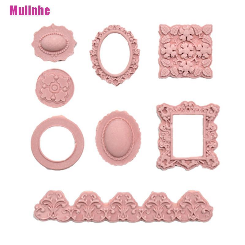 Khuôn Silicone Tạo Hình Khung Gương 3D Làm Bánh Phong Cách Vintage