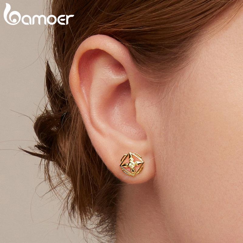 Bông tai Bamoer bằng bạc 925 thời trang cho nữ
