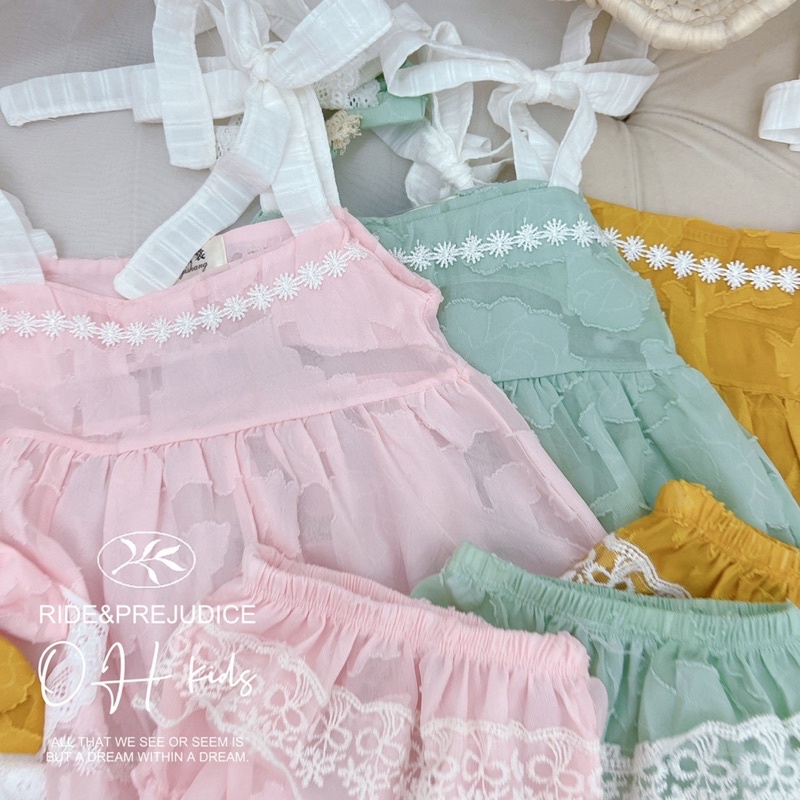 [SET BÉ GÁI] Bộ chip ren kèm tuban xinh xắn cho bé gái