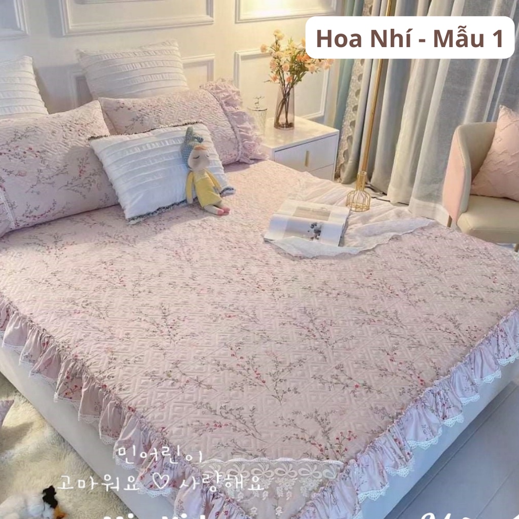 Ga giường trần bông bo chun Hàn Quốc