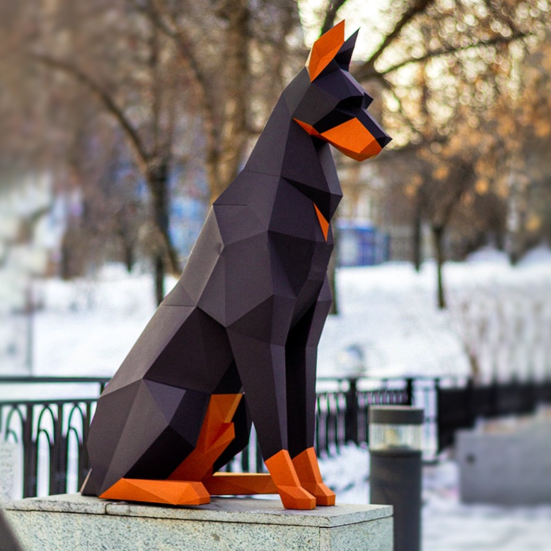 Mô Hình Chó Doberman 3d Handmade 100CM Màu Đen Trang Trí Phòng Trẻ Em