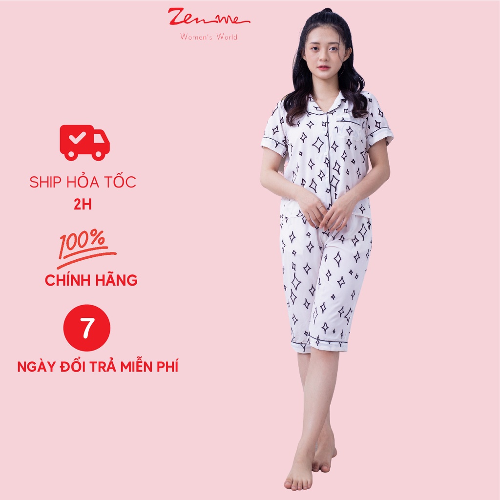[Mã LT50 giảm 50K đơn 150K] Đồ bộ mặc nhà Zen Me Pijama cộc lửng, chất liệu Lụa Giấy Luxury, thoáng mát, nhẹ mịn | BigBuy360 - bigbuy360.vn