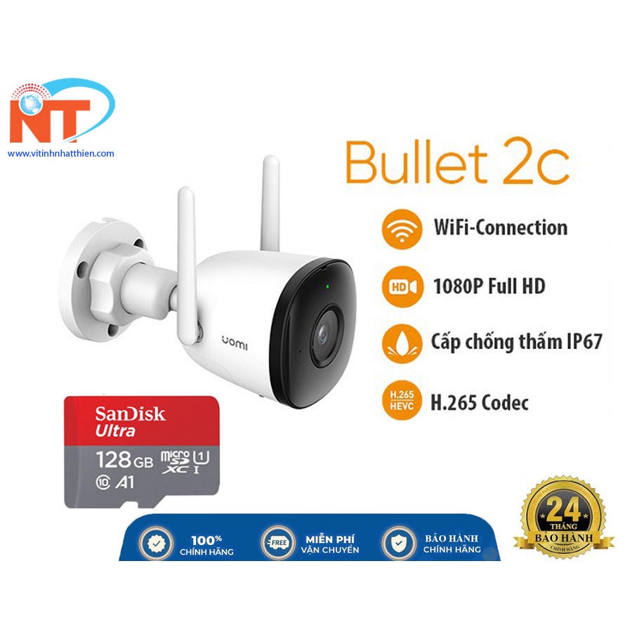 Camera quan sát Wifi ngoài trời IMOU IPC-F22P (Full HD, 2MP, hồng ngoại 30m, tích hợp mic thu âm)