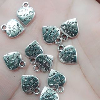 10 mặt xi bạc hình trái tim