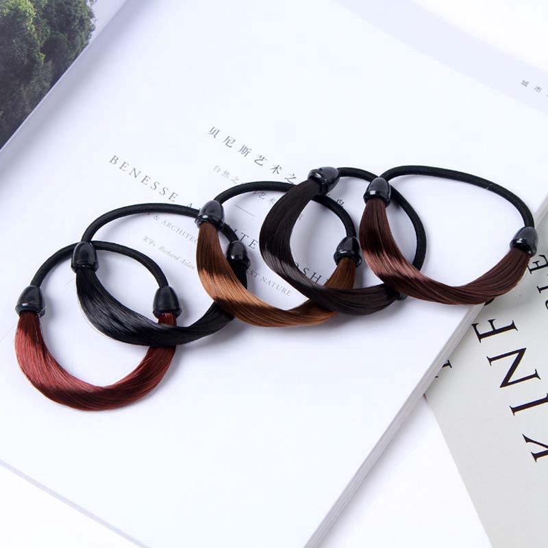 Dây buộc tóc đính tóc giả thời trang cho nữ