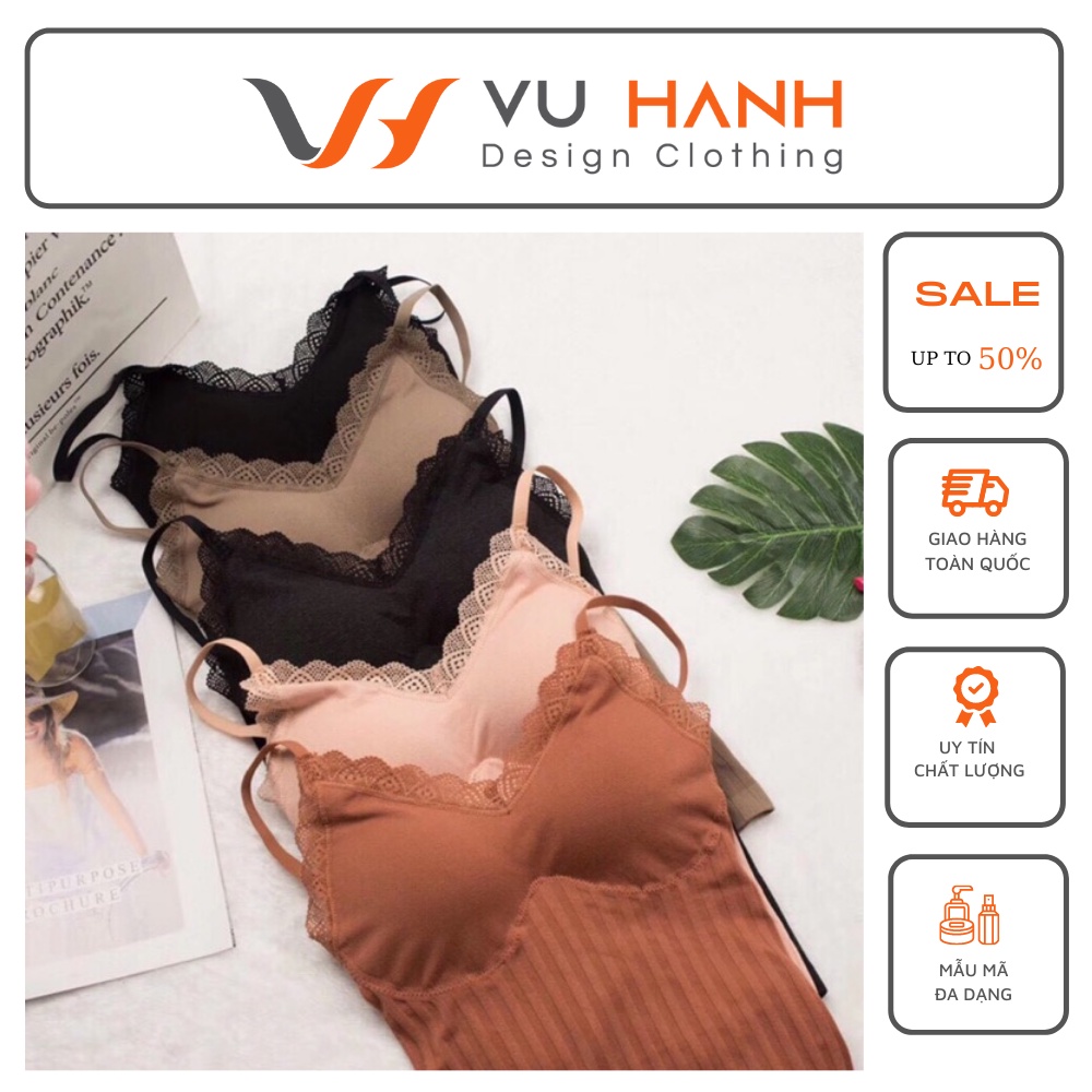 Áo Bra Dáng Dài Len Tăm Phối Viền Ren | Shop Vũ Hạnh