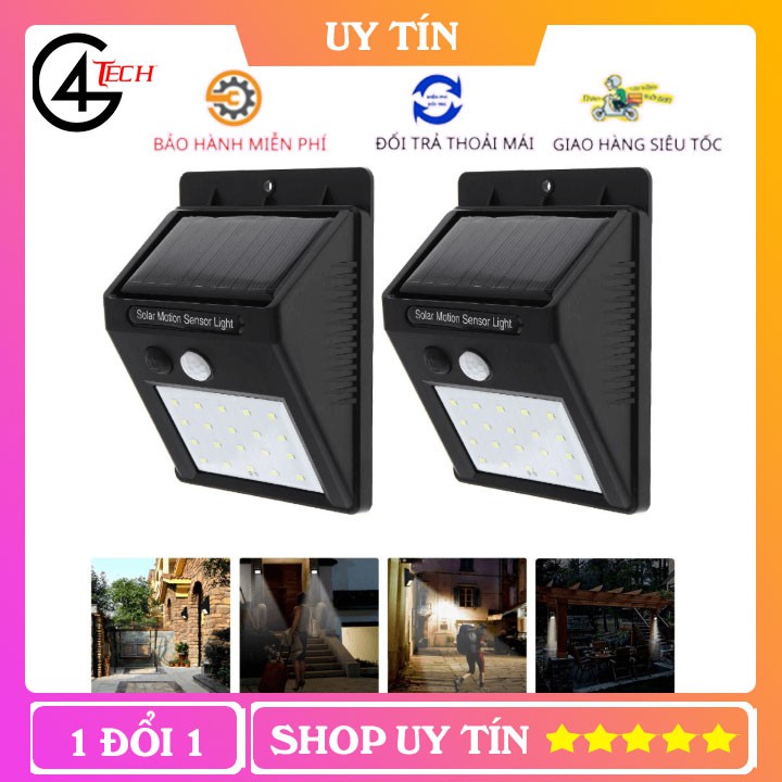 Đèn Led Năng Lượng Mặt Trời Ever Bright 20Led Tiết Kiệm Điện Chống Thấm Nước Tự Động Sáng Khi Có Người