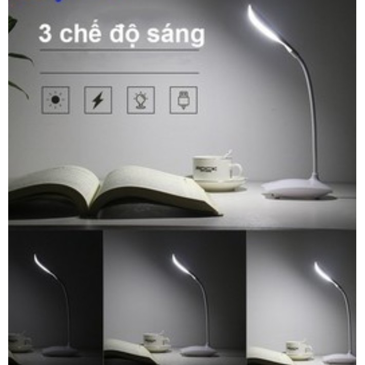 Đèn LED đọc sách cảm ứng để bàn 3 chế độ -sạc USB