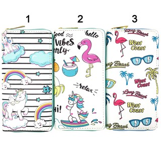 Bóp ví dài họa tiết hoạt hình hạc trắng cute dễ thương cho nữ - Banana Store