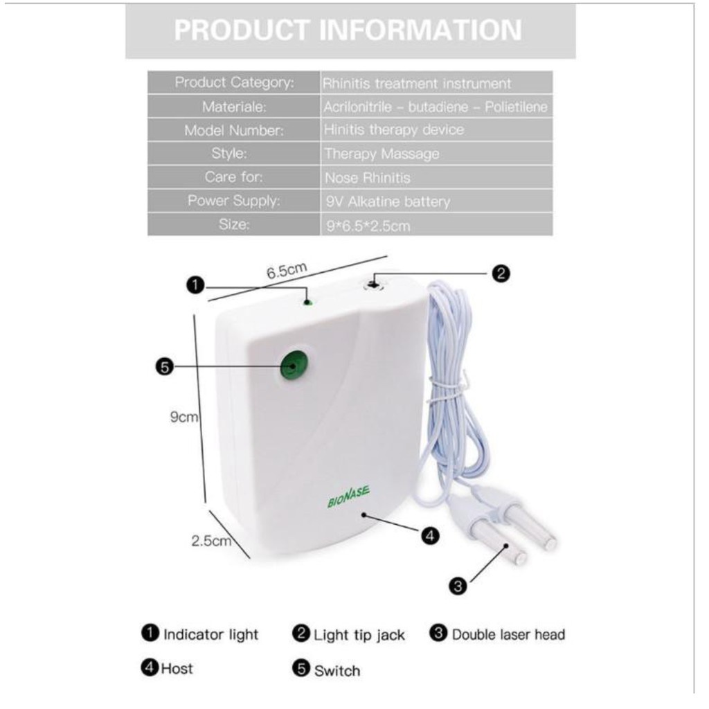 Thiết Bị Trị Liệu Viêm Mũi IR Rhinology Tech (Hoa Kỳ)