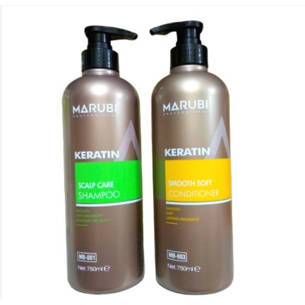 Cặp Dầu Gội Xả Marubi keratin collagen siêu mượt 750ml