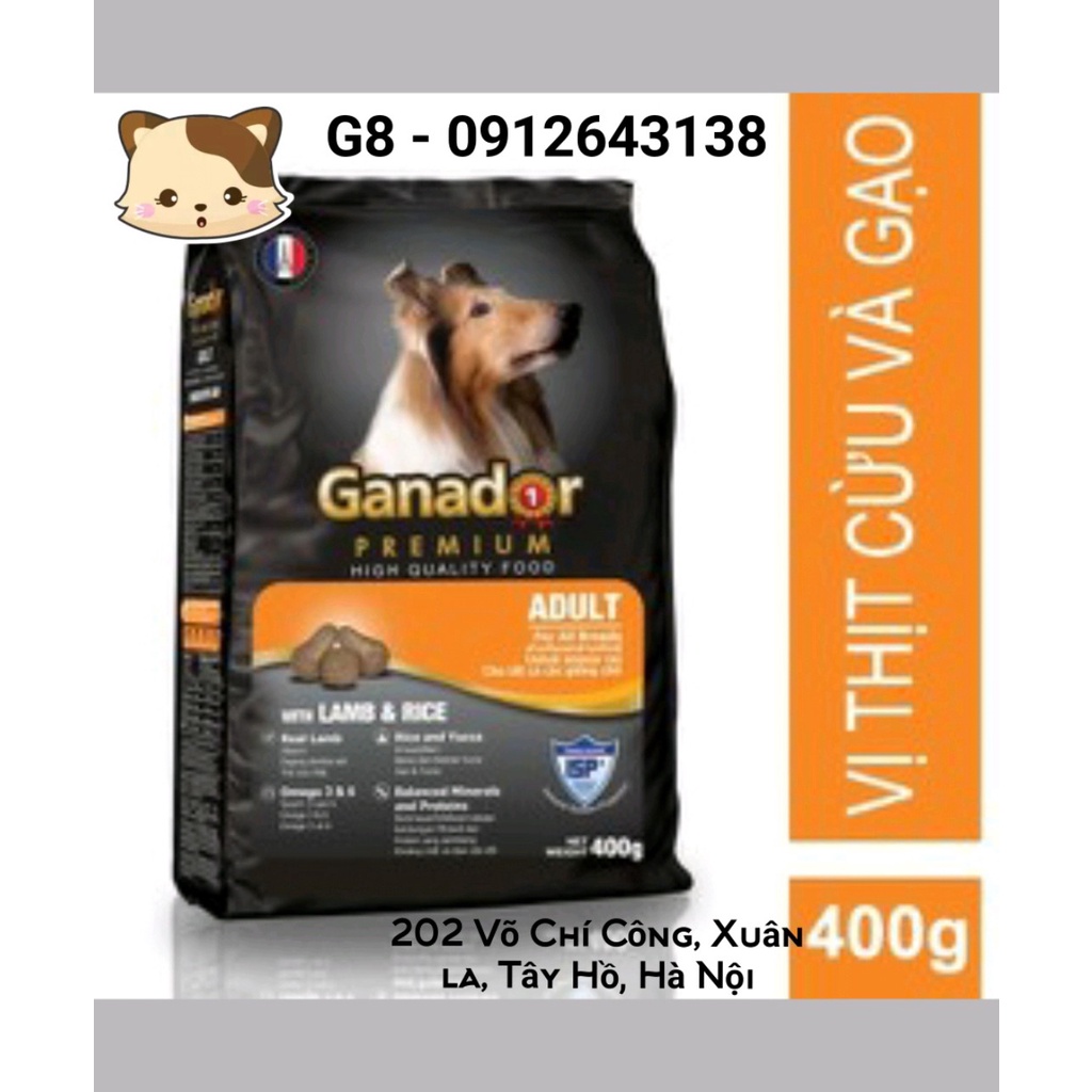400g Ganador adult vị thịt cừu & gạo Lamb & Rice - Thức ăn cho chó trưởng thành
