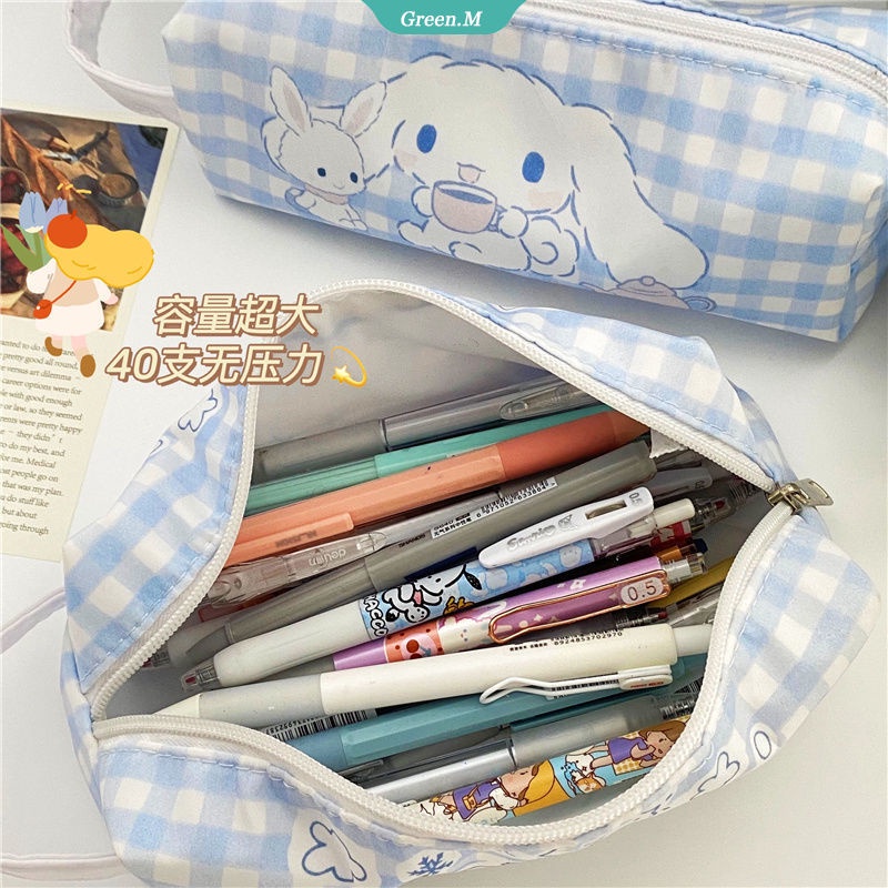 SANRIO Túi Đựng Bút Bằng Pu Họa Tiết Hoạt Hình Kuromi Cinnamoroll Dễ Thương Có Khóa Kéo Tiện Dụng Cho Học Sinh